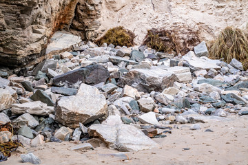 Rockfall at Maghera Beach near Ardara, County Donegal - Ireland