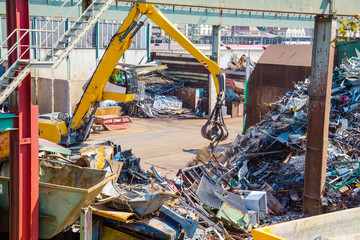 Recyclingindustrie. Business Recycling.Metall Abfalltrennung.
