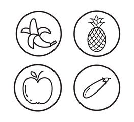 Fruit icon vector logo design template