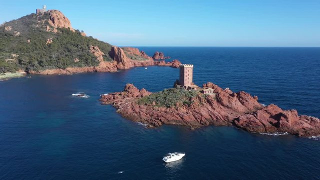 Aerial view of Cap Esterel near Saint Raphael in Var department, France