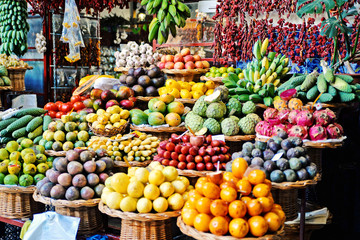 fruits and vegetables at the market