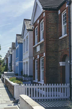 Pastel-colored Terraced Houses On White Hart Lane In Barnes, London