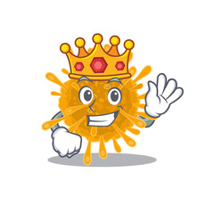 The Royal King of coronaviruses cartoon character design with crown
