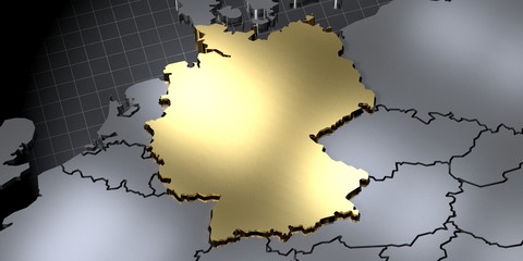 Germany - country shape - 3D illustration