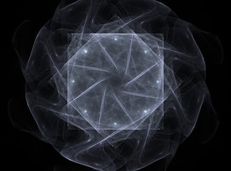 An abstract computer generated modern fractal design on dark background. Abstract fractal color texture. Digital art.