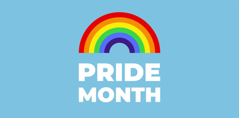 Colorful rainbow. Pride month. LGBT Pride banner.