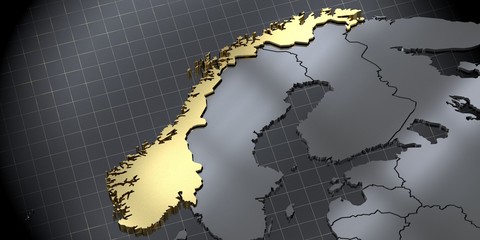 Norway - country shape - 3D illustration