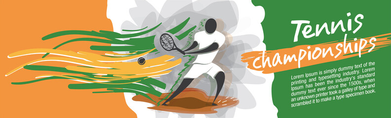 Vector tennis character design with country flag concept.