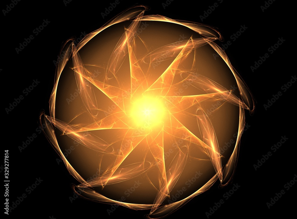 Poster computer generated fractal artwork for creative design, art and entertainment. background with rotat