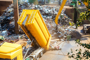 Recyclingindustrie. Business Recycling.Metall Abfalltrennung.
