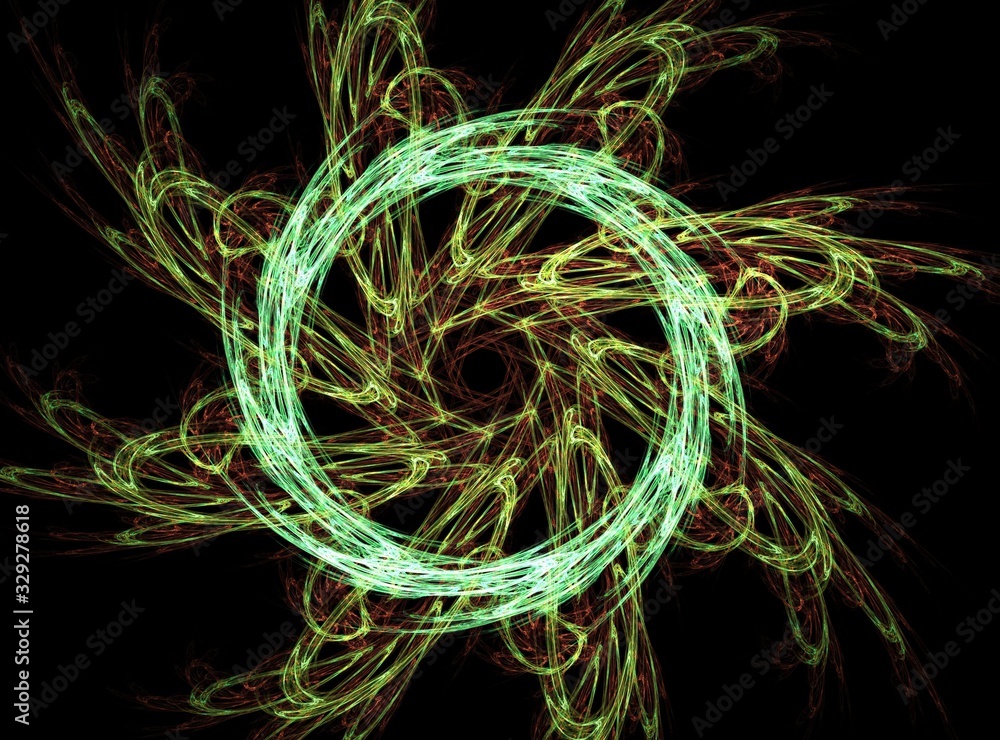 Poster computer generated fractal artwork for creative design, art and entertainment. background with rotat