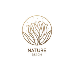 Albuca concordiana linear logo. Corkscrew plant icon. Houseplant floral flower. Vector emblem of home plant