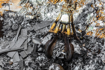 Recyclingindustrie. Business Recycling.Metall Abfalltrennung.