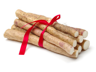Chinese yam on white background