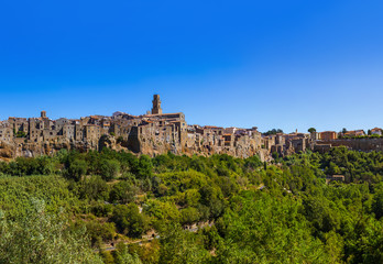 Pitigliano medieval town in Tuscany Italy