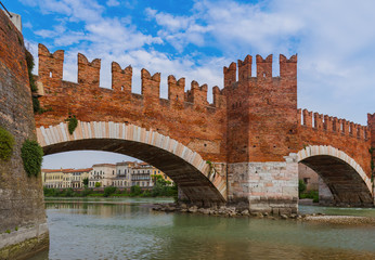Ponte Pietra bridge in Verona - Italy