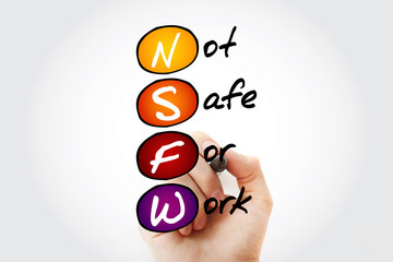 NSFW - Not Safe For Work acronym, business concept background