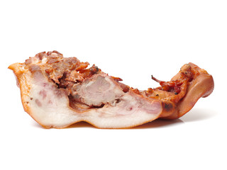 cooked the face of the pig on white background