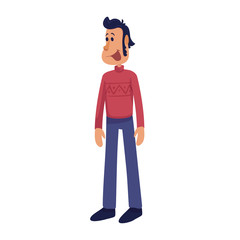 Cheerful and handsome adult man flat cartoon vector illustration. Middle aged smiling male person. Ready to use 2d character template for commercial, animation, printing design. Isolated comic hero