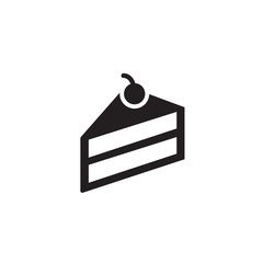 Simple cake flat icon design vector