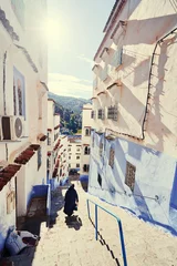 Straße in der Medina der blauen Stadt Chefchaouen, Marokko. © luengo_ua