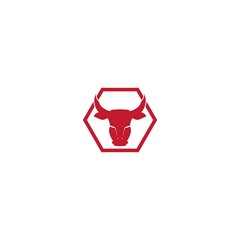 Bull head logo vector icon illustration