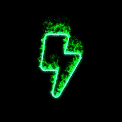 The symbol bolt burns in green fire