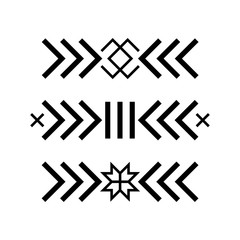 Old baltic Folk star or flower snowflake symbol.