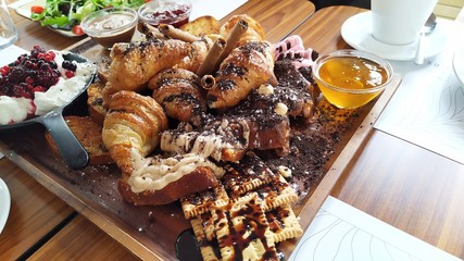Delicious assortment of sweet treats for breakfast/Brunch in Thessaloniki, Greece