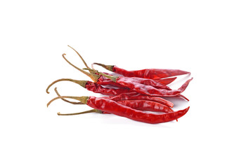 dry red pepper on white background