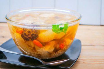 Braised Pork soup with Chinese herb and bamboo,Bamboo Mushroom Soup
