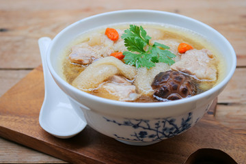 Braised Pork soup with Chinese herb and bamboo,Bamboo Mushroom Soup
