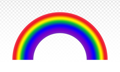 Realistic rainbow icon isolated on a transparent background - stock vector.