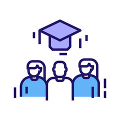Courses training color line icon. Investing in yourself. People skill development. Pictogram for web page, mobile app. UI UX GUI design element.