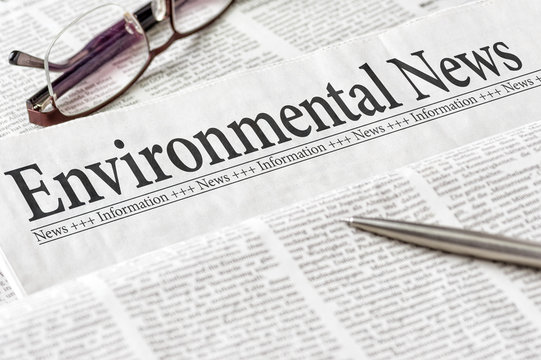 A newspaper with the headline Environmental News