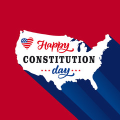 Poster Constitution Day and Citizenship Day in America. Independence Day. Vector flat  illustration tamplate for USA and celebratory lettering. 