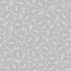 American dollar silver coins seamless pattern. Bre