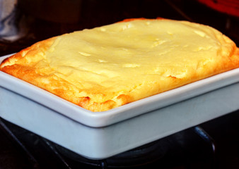 Curd casserole in form