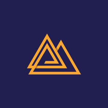 Letter P Peak Mountain Abstract Creative Modern Icon Logo Design Template Element Vector