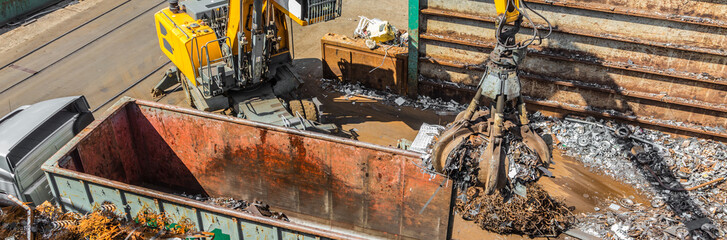 Recycling industry. Business Recycling.Waste separation. Metal Recycling