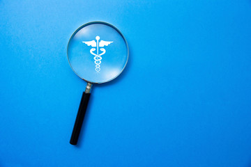 ricerca, diagnosi, lente d'ingrandimento, sanità, medicina	