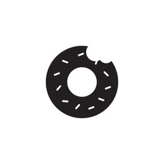 Simple donut flat icon design vector