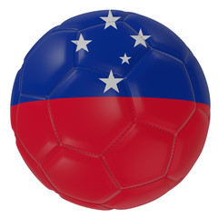 Samoa flag on a soccer ball