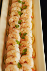 Shrimp cocktail with spice and herb