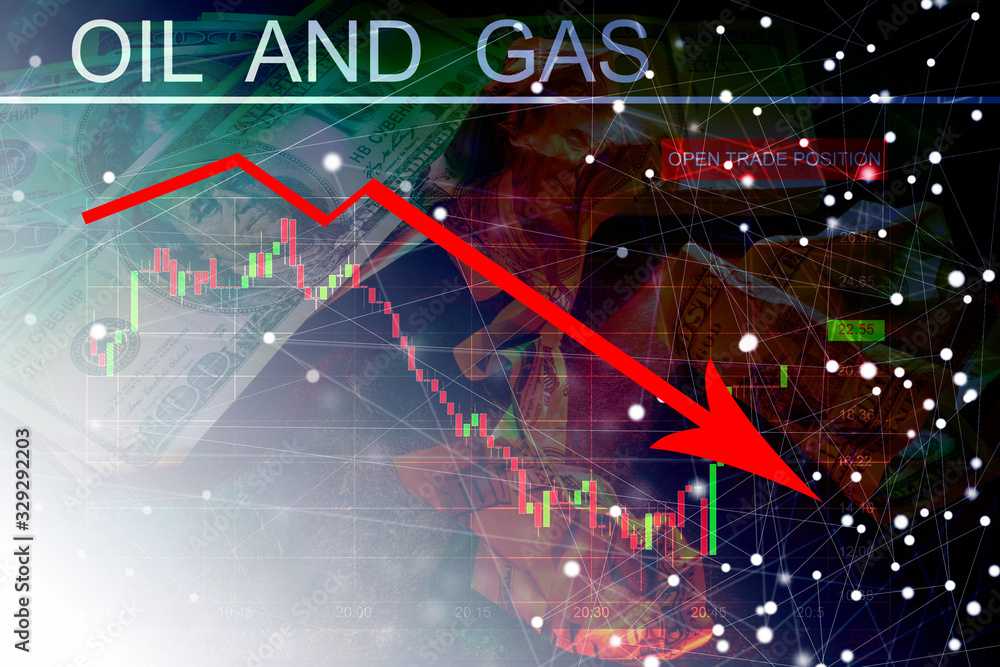 Poster stock index on the computer monitor