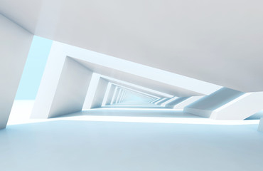 Endless tunnel perspective. 3d rendering illustration