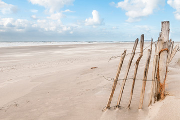 The beach at the Maasvlakte near Rotterdam in the Netherlands on a windy but sunny day