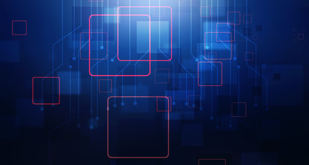 2d illustration Abstract futuristic electronic circuit technology background