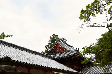 Japanese traditional building, kawara roof tiles 