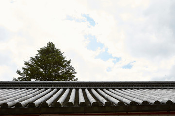 Japanese traditional building, kawara roof tiles 
